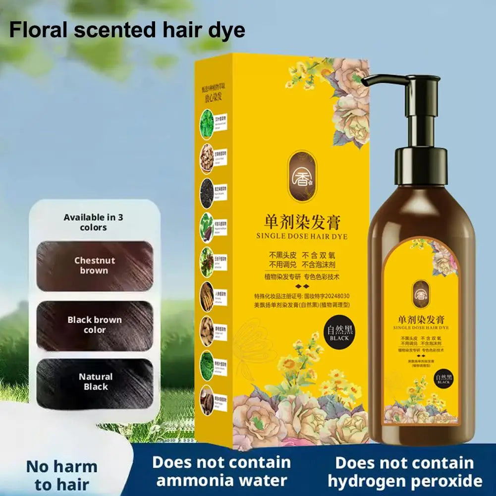 210ml Nourishing Plant-Based Hair Color Shampoo, Single Agent Floral Fragrance Hair Dye, Long Lasting Natural Hair Dye Shampoo Oasis Select