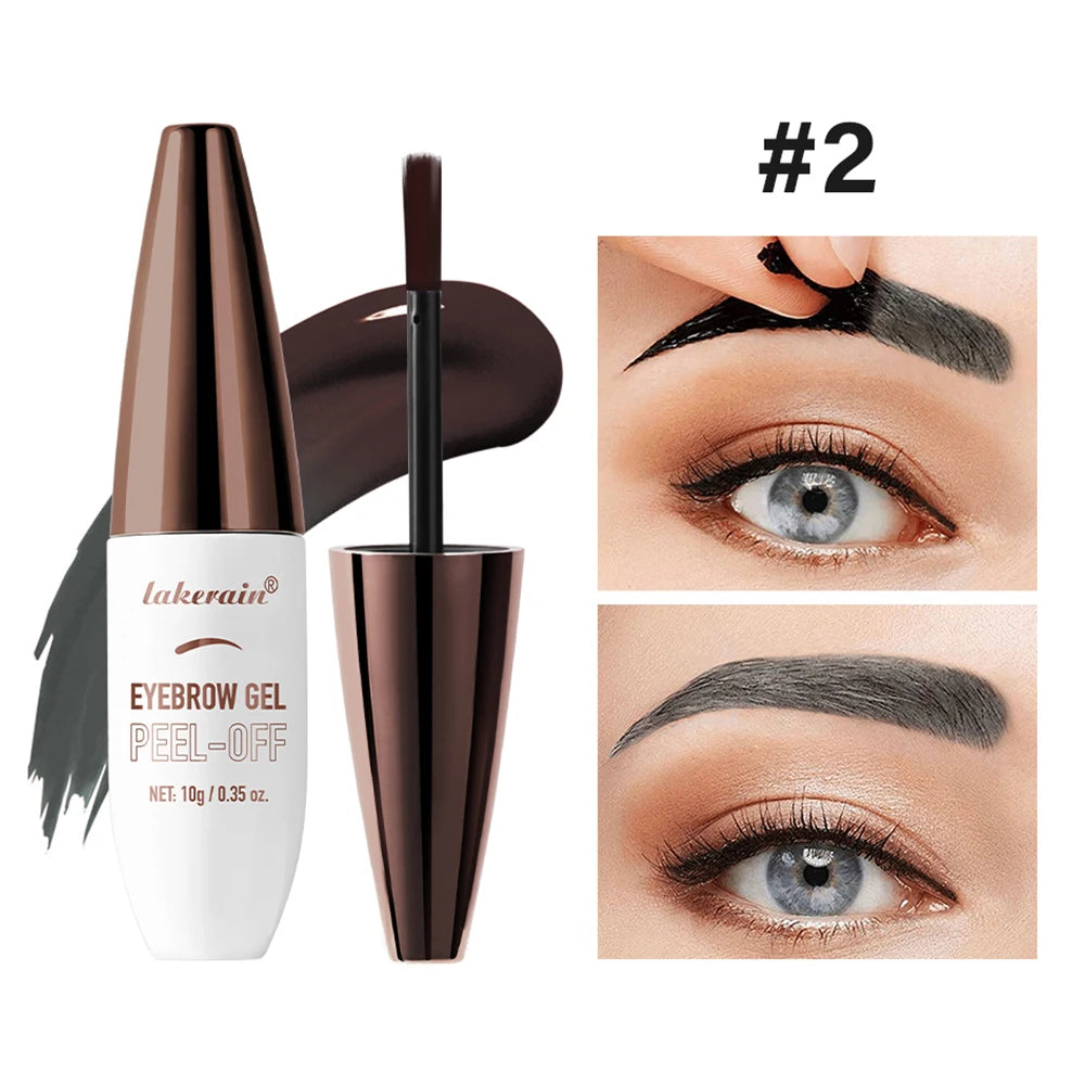 Waterproof Peel Off Eyebrow Gel Tint Semi Permanent Tattoo Brow Tint Transfer-proof, For Fuller & Defined Looking Brows Makeup Oasis Select 2BROWN