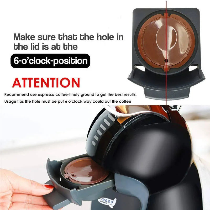 4pcs/Set Reusable Coffee Capsule Filter Cup for Nescafe Refillable Dolce Gusto Coffee Accessories Filter with Spoon Cafe Capsula Oasis Select