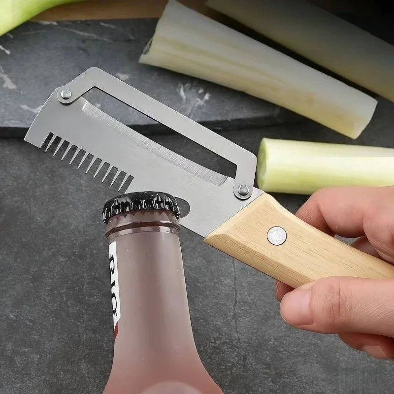 Multi Function Stainless Steel Vegetable Cutter Grater Slicer Peeler for Green Onion Ginger Julienne Opener Kitchen Tool Oasis Select
