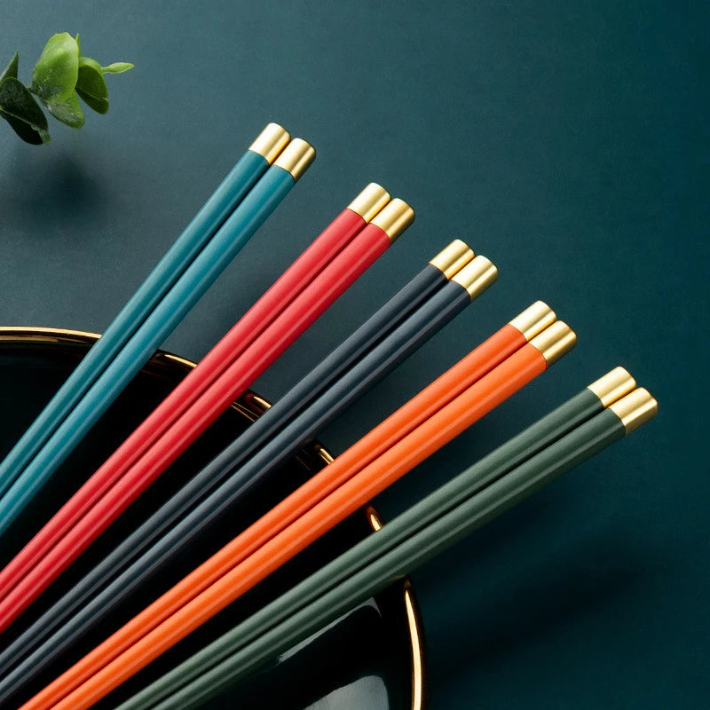 5-Pair Reusable Non-Slip Chopsticks – Food Grade Plastic Set Reusable Chopsticks Set Oasis Select
