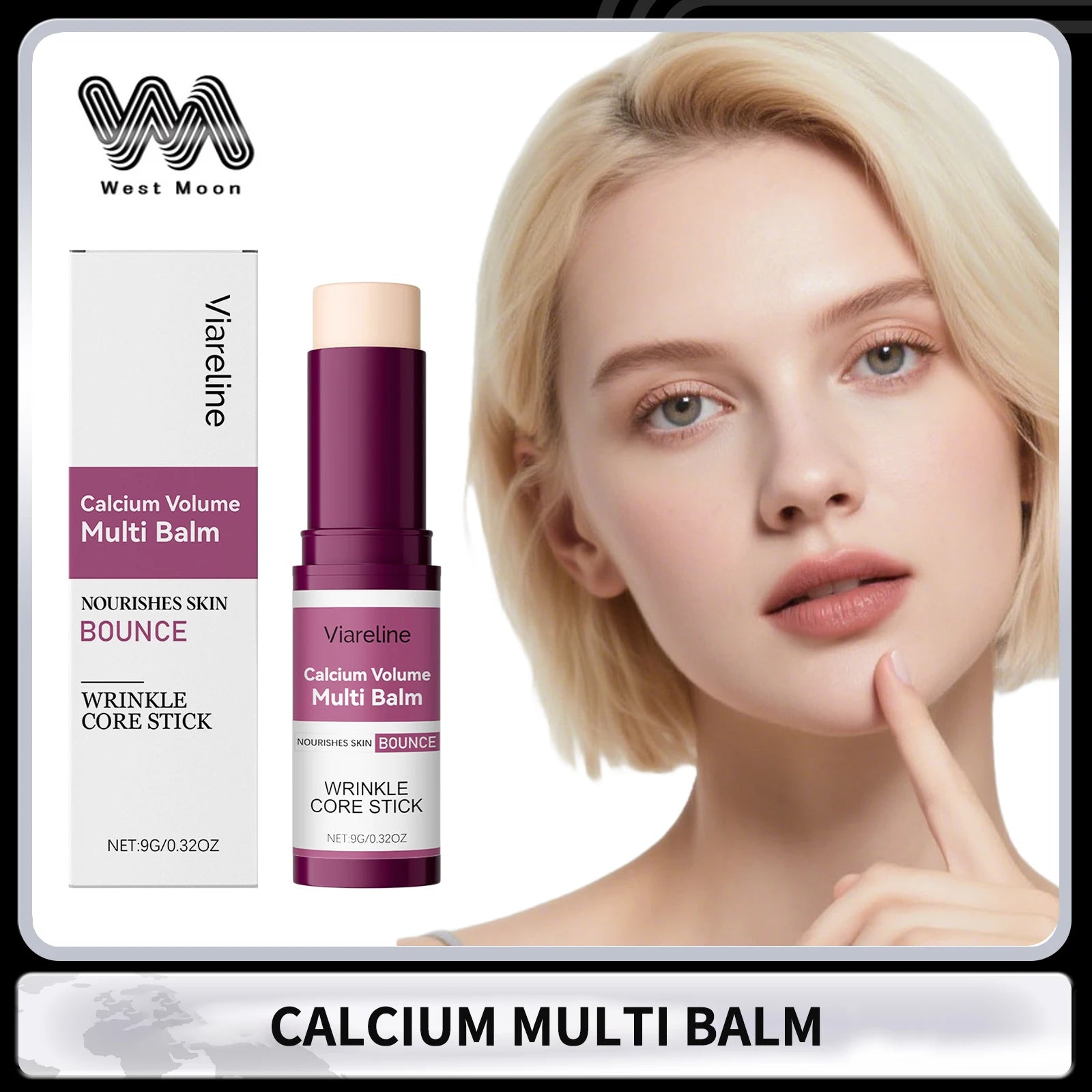 VIARELINE Calcium Volume Multi Balm Collagen Deep Moisturizing Face Skin Refresh Smoothing Brightening Firming Balm Stick Cream Oasis Select