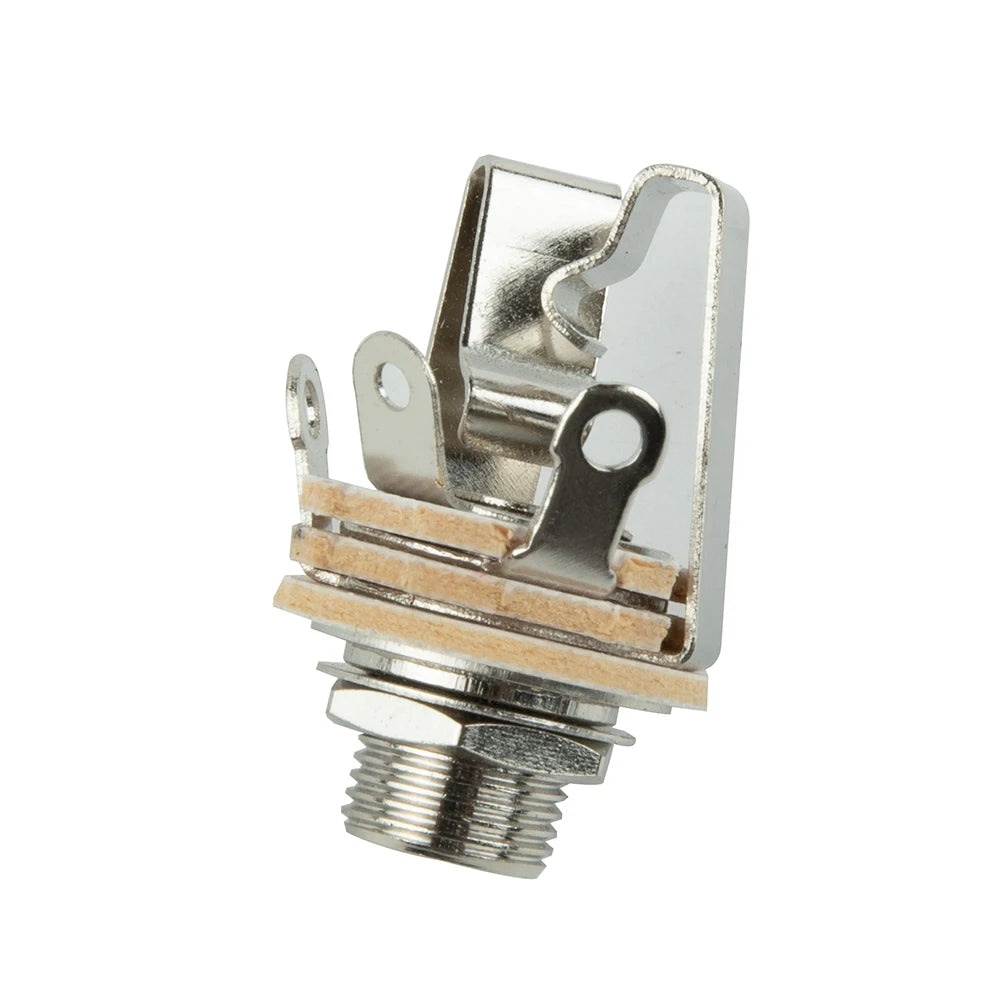 6.35mm Electric Guitar Jacks 3 Pole Stereo Panel Mount Plug Sockets Connector Guitar Jack For Active Pickups Guitar Bass Stereo Oasis Select silver