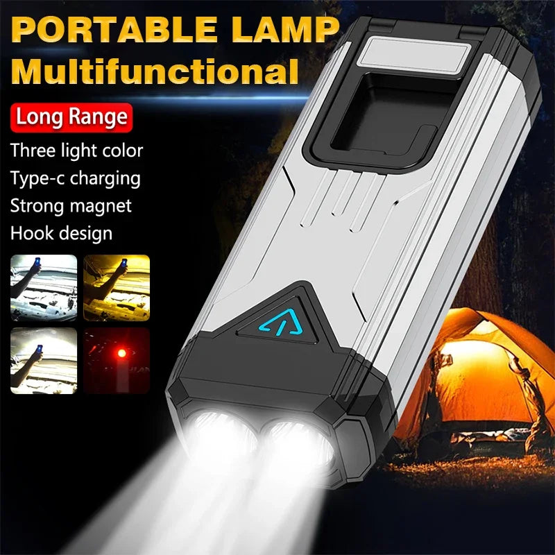 4000mah Led Work Light Rechargeable Super Bright COB Flashlight With Magnetic Portable Outdoor Camping Lantern Emergency Lamp Oasis Select G169-A 4000Mah