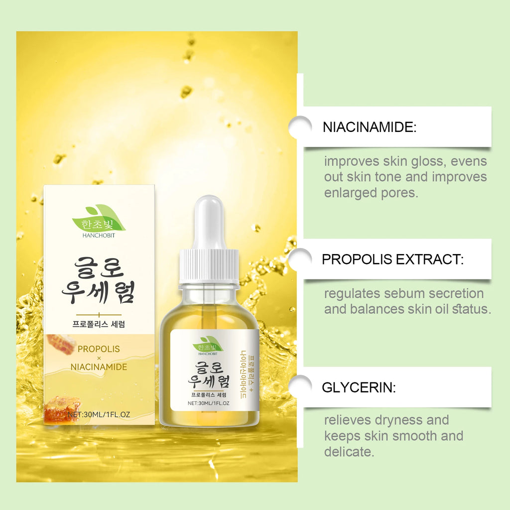 Propolis & Niacinamide Serum - Hydrating, Brightening & Gentle Skin-Care Serum for Moisturizing, Nourishing and Refreshing Skin Oasis Select