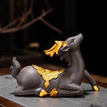 Purple Clay Deer Peace Creative Ornament Tea Pet Car Tea Accessories Tea Table Tea Desk Tea Tray Ornaments Ceremony Supplies Oasis Select 1