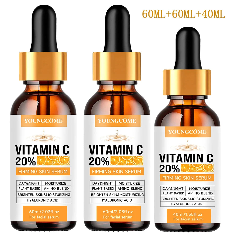 YOUNGCOME Premium 20% Vitamin C Serum For Face with Hyaluronic Acid, Retinol - Boost Skin Collagen, Anti Aging & Wrinkle Facial Oasis Select 60ml 60ml 40ml