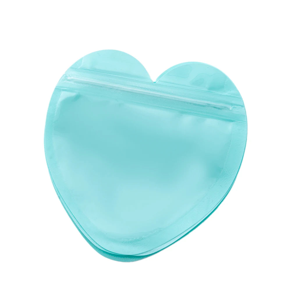 20pcs Heart Candy Plastic Bag For Wedding Birthday Party DIY Display Necklace Bracelet Gifts Packaging Pouch Small Businesses Oasis Select Blue 10x8.5cm