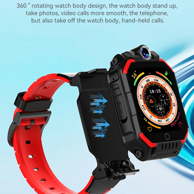 Children Smartwatch SOS Waterproof Smart Watches Students WIFI Positioning 4G Watch Kids Video Call 360 ° Rotating HD Camera Oasis Select