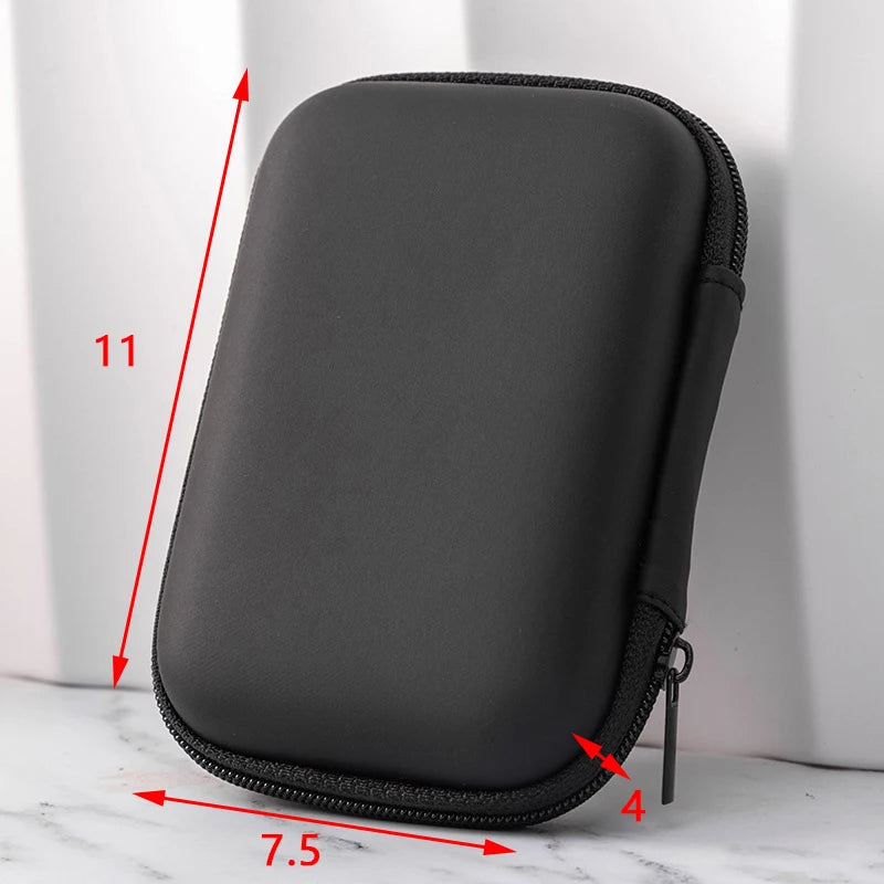 Artificial Leather Earphone Charger Case Data Cable U Disk Organizer Portable Mini 3C Hard Shell Digital Gadgets Storage Bag Oasis Select 11x7.5x4