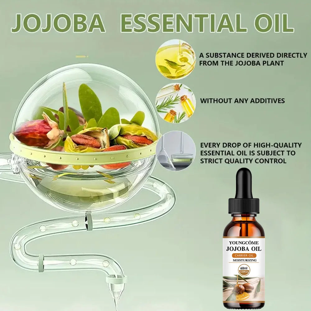 Natural Organic Jojoba Oil Anti Aging Firming Skin Face Moisturizing Relaxing Massage Oil Hair Repair Skin Care Body Oil NEW Oasis Select