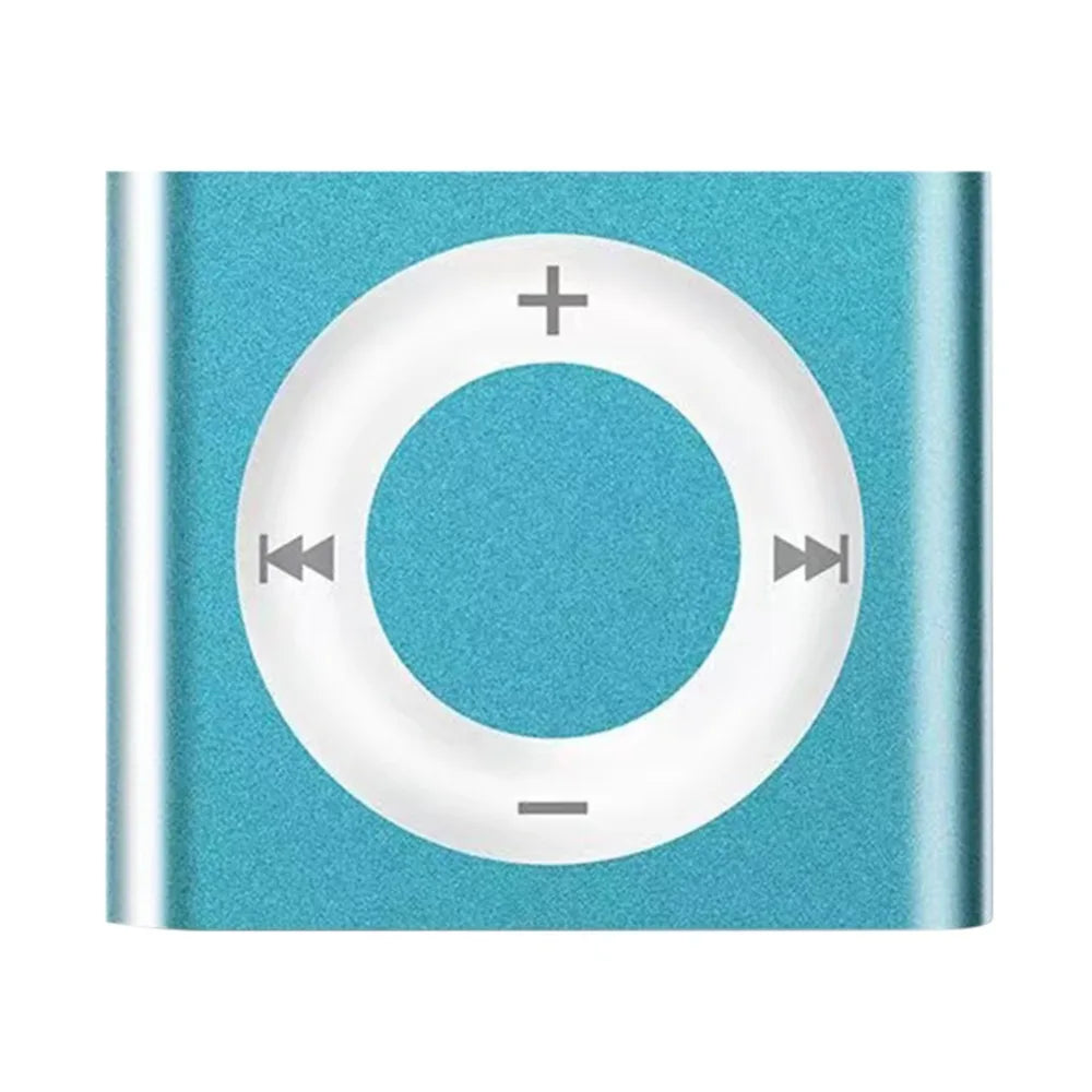 Mini MP3 Music Players Metal Clip-on Build in Speaker 180mAh Touch Tone Rechargeable with Headphone Support TF Card for Students Oasis Select Light Blue