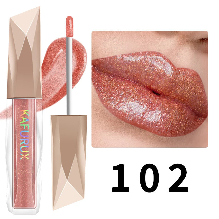 KAFURUX Shimmer Lip Gloss – Moisturizing, Fuller-Looking Lips
