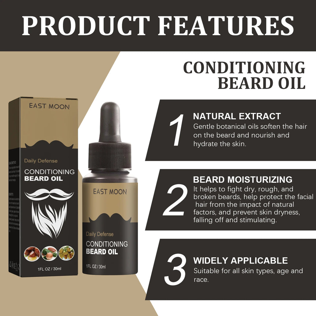 East Moon Beard Growth Oil Serum 30ml – Natural & Moisturizing Beard Growth Oil Oasis Select