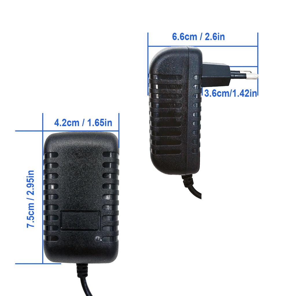 2pcs Power Adapter EU Plug AC 100-240V Input DC 12V 2A Output Supply Charger Universal Adapter for CCTV Camera DVR Router LED Oasis Select