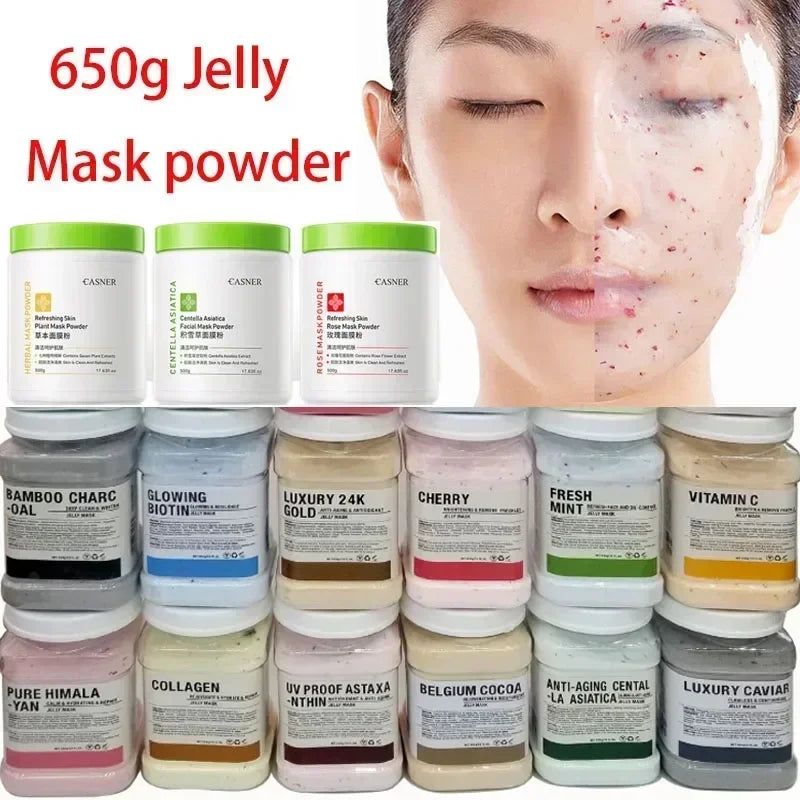 650g Gold Jelly Mask Powder Vampire DIY Plant Powder Masks Peel Off Vitamin C Hyaluronic Acid Facial Skin Care Rose Mud Mask Oasis Select