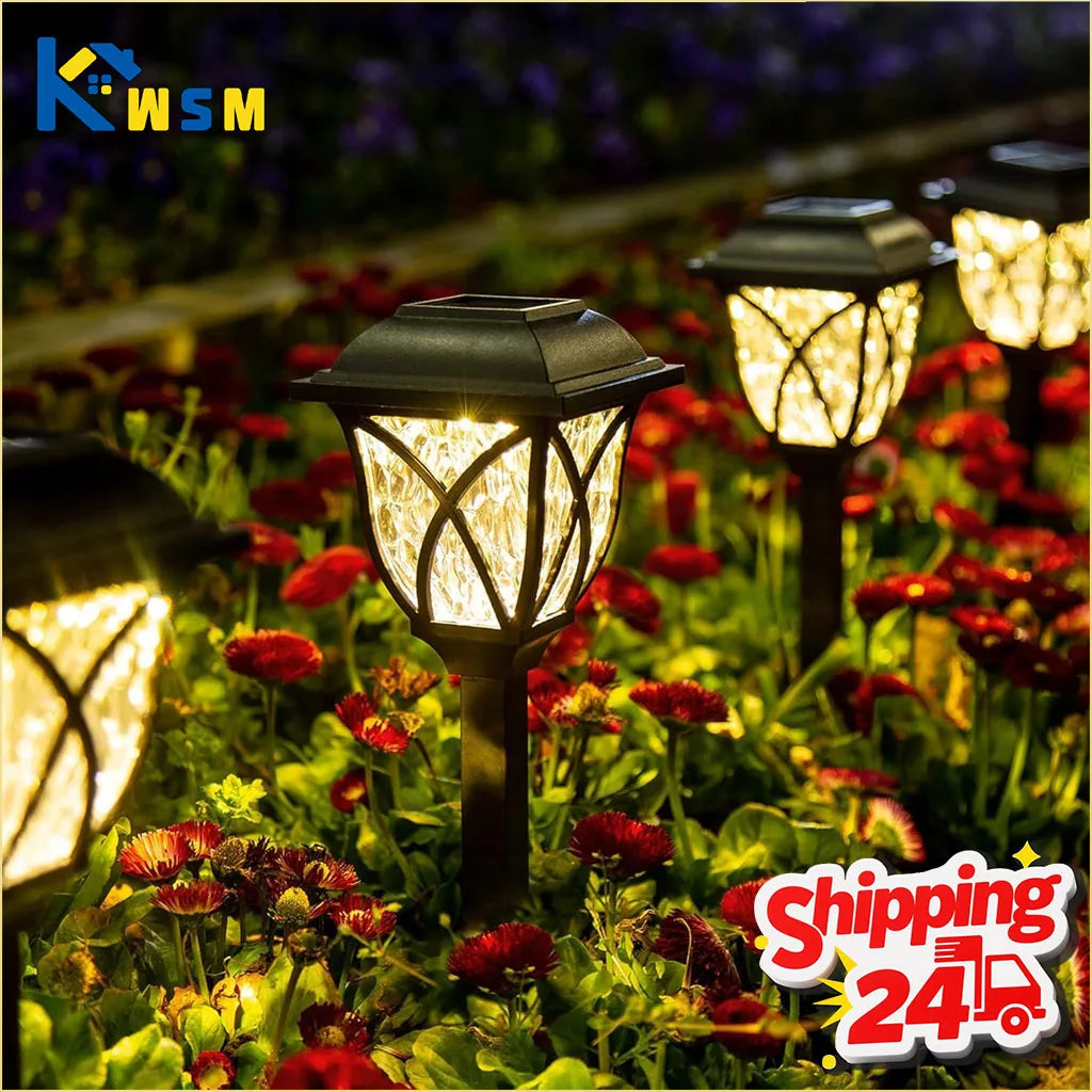 1-8PCS Solar Powered Outdoor Garden Lights Waterproof LED Stake Lamps for Automatic Yard Pathway and Lawn Lighting Oasis Select