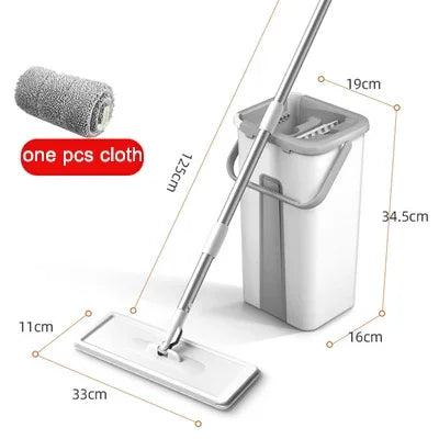 Flat Squeeze Mop with Bucket – 360° Rotating Microfiber Floor Mop & Bucket Set Oasis Select 1Cloth