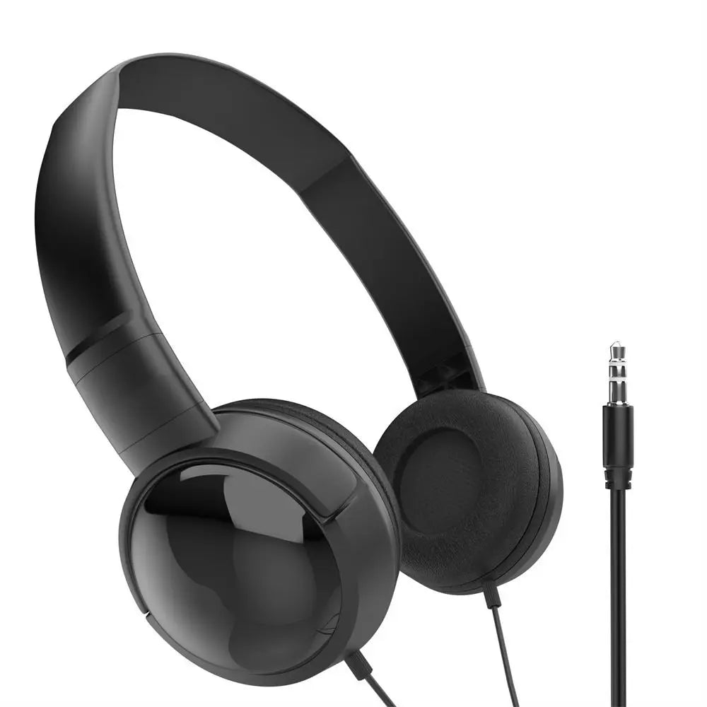 Music Earbuds Over Ear Wierd Headphones HiFi Stereo Music Stereo 3.5mm Headset Adjustable Audio Bass Macaron Headphone Tablet Oasis Select Black