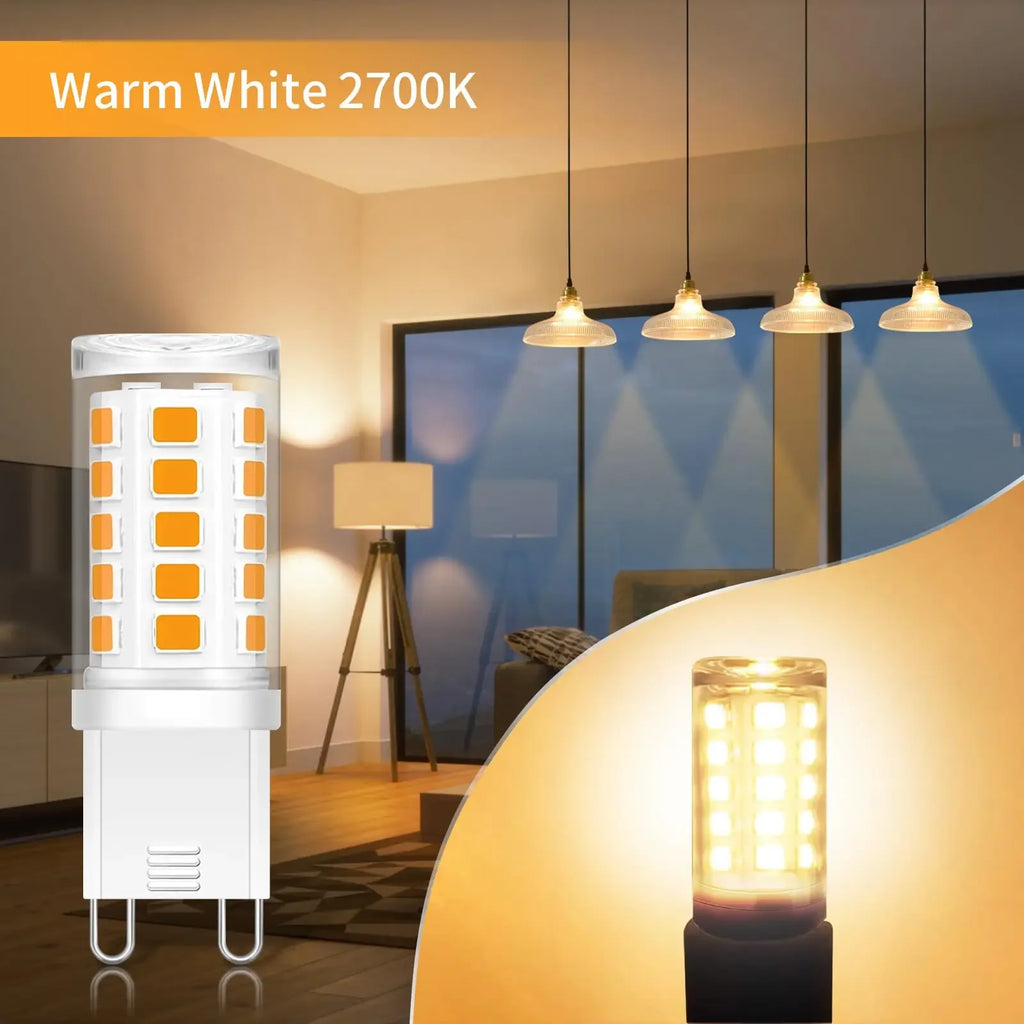 3/8 pack G9 LED Bulbs 3W White/Warm White No-Flicker LED Lamp 33W Halogen Bulb Equivalent Chandelier Pendant Corn Light Bulbs Oasis Select