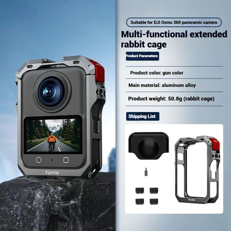Metal Cage for DJI Osmo 360 | Cold Shoe & 1/4" Threads