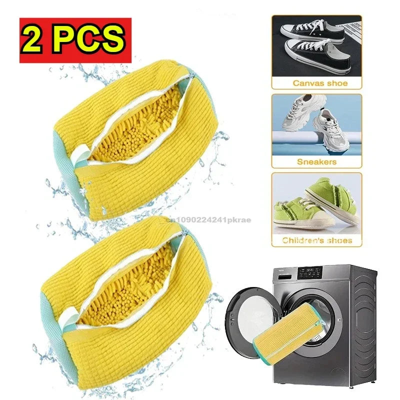 Sneaker Washing Net Bag To Wash Slippers Shoe Laundry Net Washing Machine Bag Slippers Shoes Bags Wash Slippers Washing Shoe Bag Oasis Select 2PCS-yellow