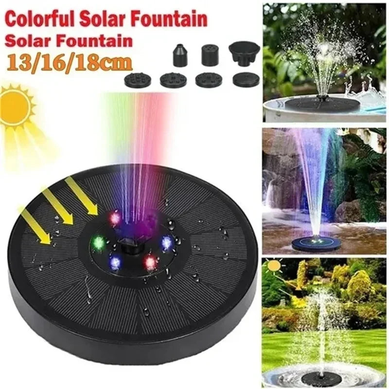 Solar Fountain Pump Energy-saving Plants Watering Kit Colorful Solar Fountain Solar Panel Bird Bath Fountain Outdoor Garden Pool Oasis Select