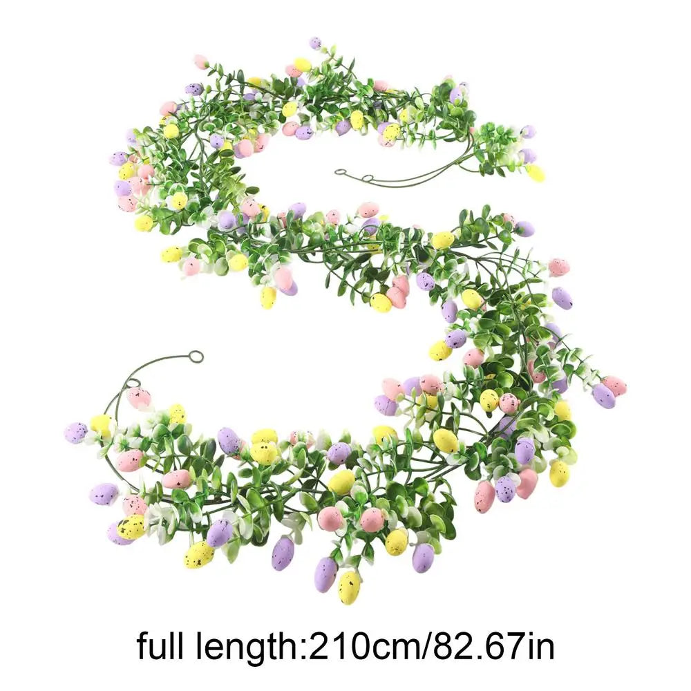 2Pcs Easter Egg Garland For Mantle Spring Vine Flower Easter Garland Multi Colored Artificial Hanging Wall Decor For Tree Decor Oasis Select Purple 2Pcs