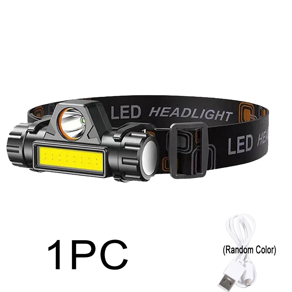 Rechargeable LED Headlamp – 6 Modes & Motion Sensor
