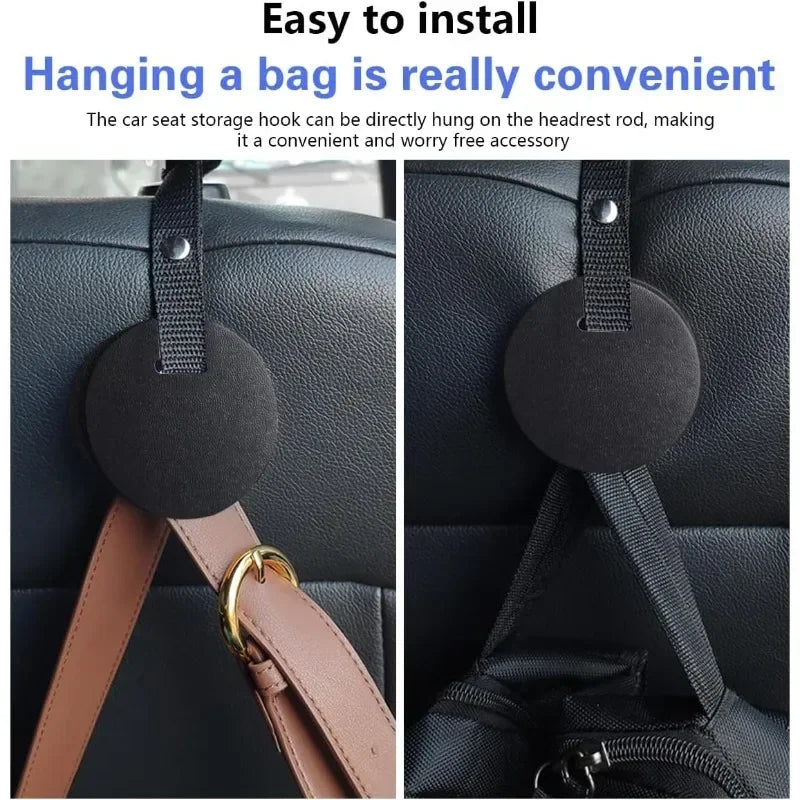 Auto Headrest Hidden Hook Car Back Seat Hanger Heavy Duty Alloy Steel Hooks for Luggage Pet Carrier Baby Stroller Hanging Oasis Select