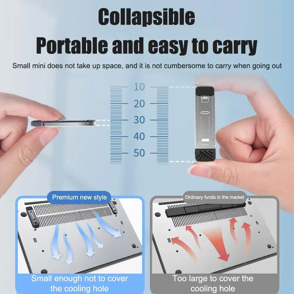 Mini Folding Laptop Stand – 3-Height Aluminum Phone Holder