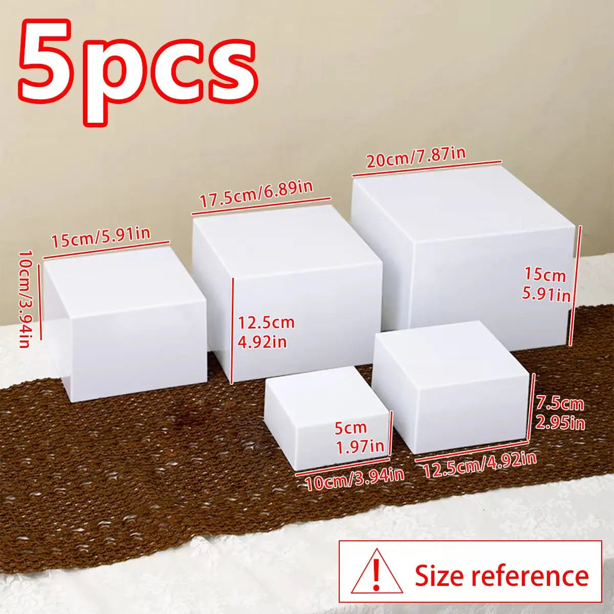 5pcs/6pcs acrylic white/transparent cake display rack suitable for business birthday banquets, weddingsholiday decoration racks Oasis Select 5pcs - white