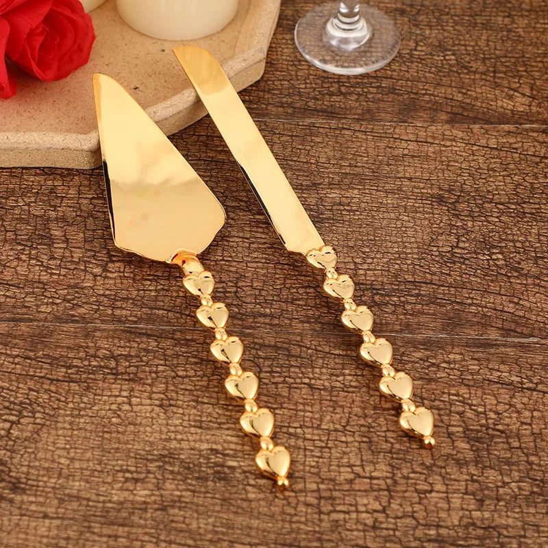 2Pcs Wedding Cake Knife and Shovel Pizza Bread Knife Wedding Supplies Cake Knife Triangle Bread Shovel Baking Tools Oasis Select Style 66