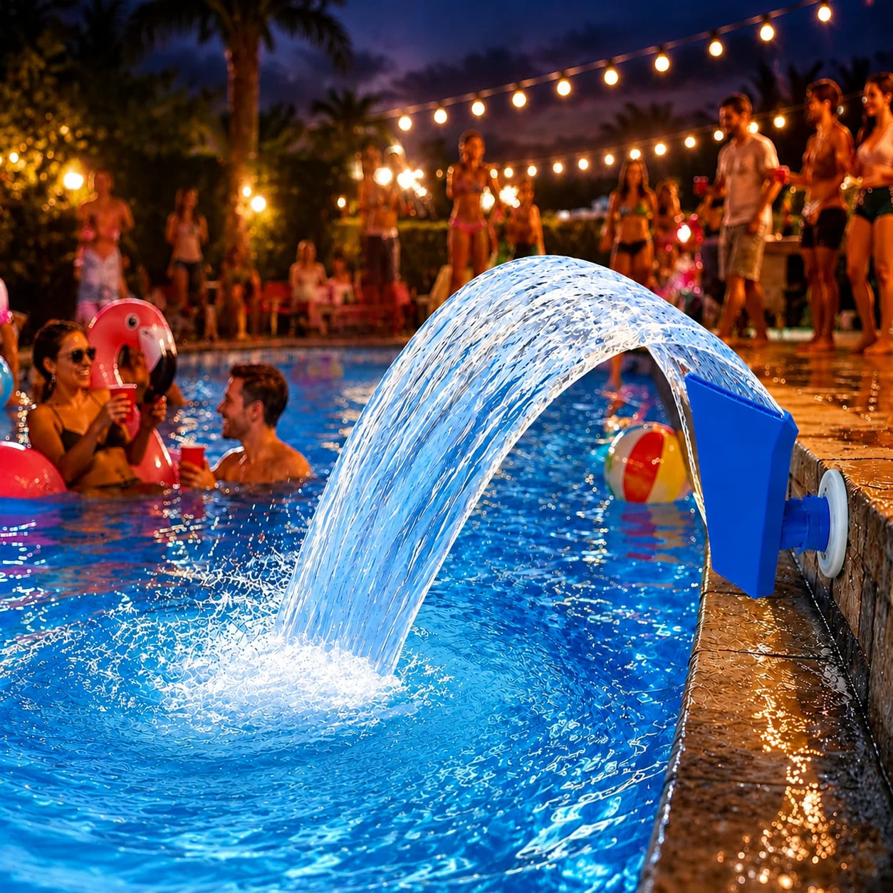 Pool Waterfall Fountain Nozzle | Direct Mount Spray Jet