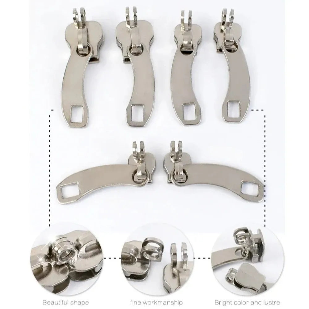 Large Zipper Slider #5 #8 #10 Metal Replacement Pull with Holes