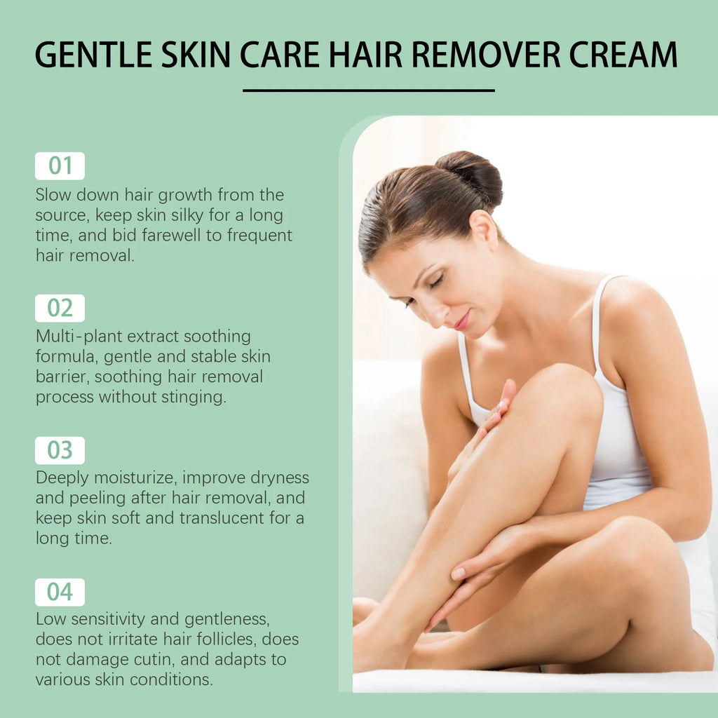 Soothing Hair Removal Cream Coconut Oil Moisturize Formula Painless