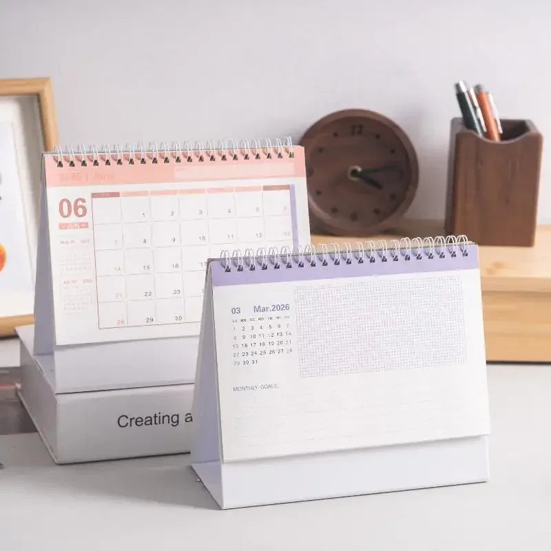 2026 Calendar Simple Memo Book Monthly Daily Planner Scheduler Time Management Home Office Desktop Decoration Standing Calendar Oasis Select