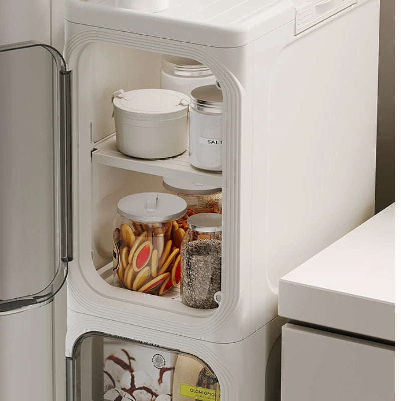 Household bathroom narrow seam storage cabinet, multifunctional foldable with wheels, dust-proof and crevice storage cabinet Oasis Select