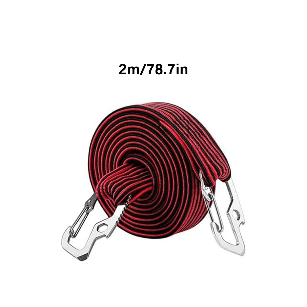 2/3/4 meters, black/red, with metal hook bungee cord, used for securing cargo for cars, bicycles, motorcycles and outdoor travel Oasis Select Red 2M