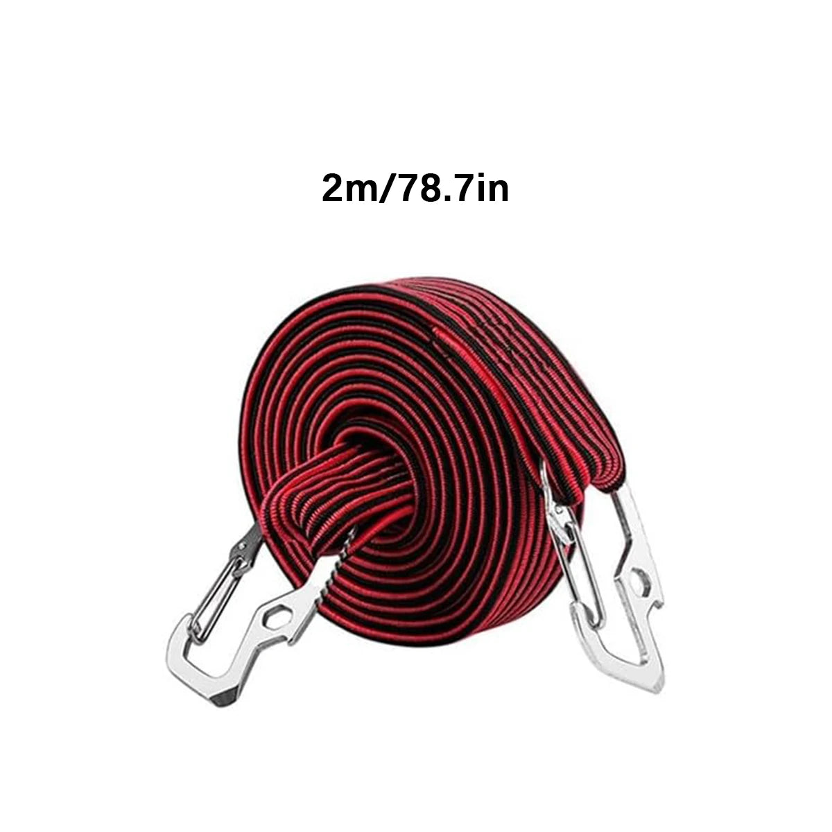 2/3/4 meters, black/red, with metal hook bungee cord, used for securing cargo for cars, bicycles, motorcycles and outdoor travel Oasis Select Red 2M