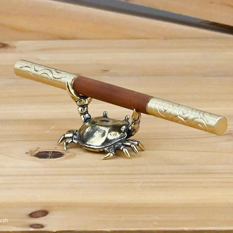 Pure Brass Crab Figurines Animal Statue Miniatures Copper Ornaments Home Office Desk Decoration Crafts Home Decor Nordic 1pcs Oasis Select