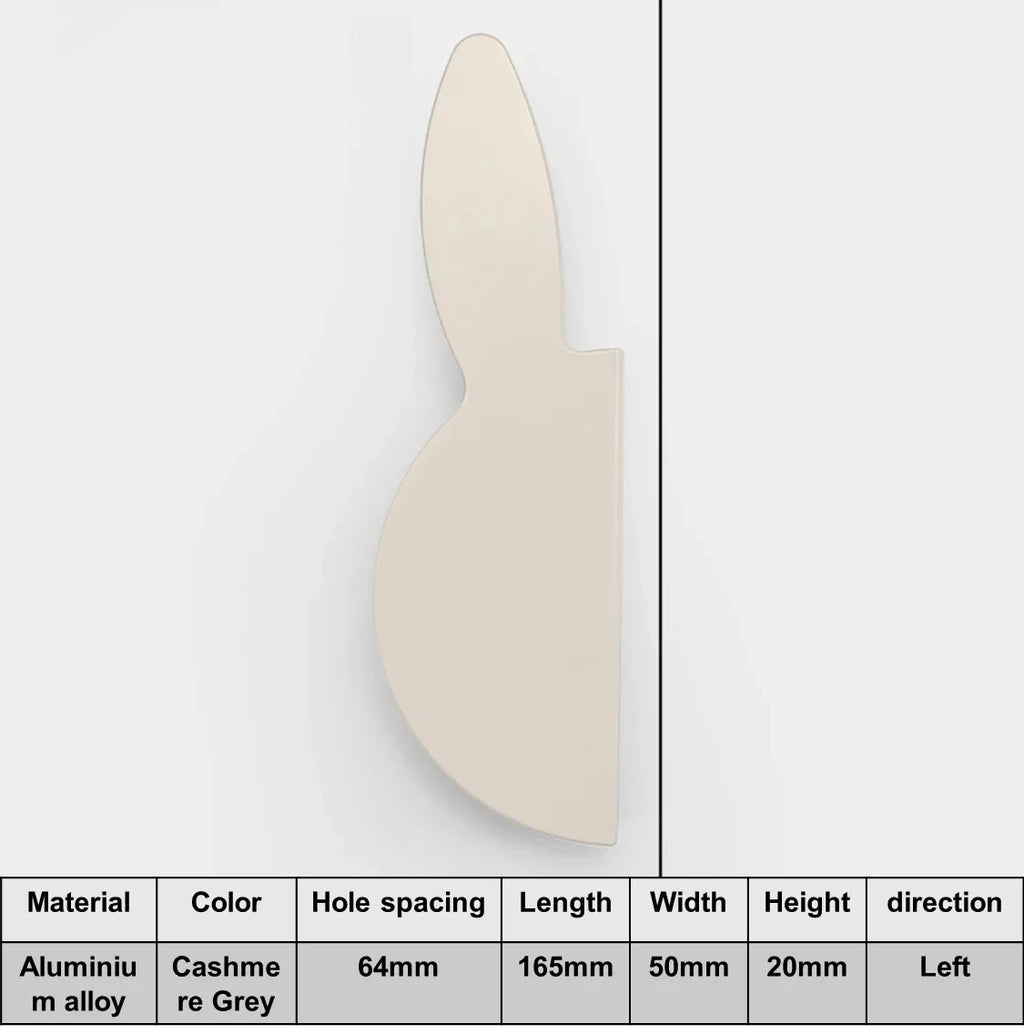 Love Rabbit Cartoon Children's Room Handle Color Matching Cabinet Door Handle Kitchen Cabinet Shoe Cabinet Wardrobe Door Handle Oasis Select Cashmere Grey Left