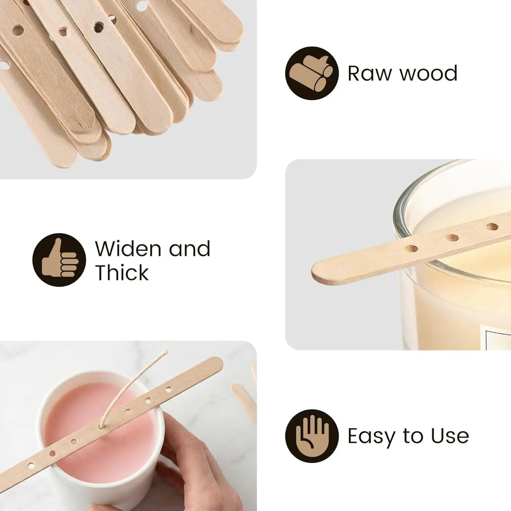 30/50pcs 7 Holes Wooden Candle Wick Holder for Candle Making Candle Wick Centering Devices, DIY Candle Making Tools Oasis Select