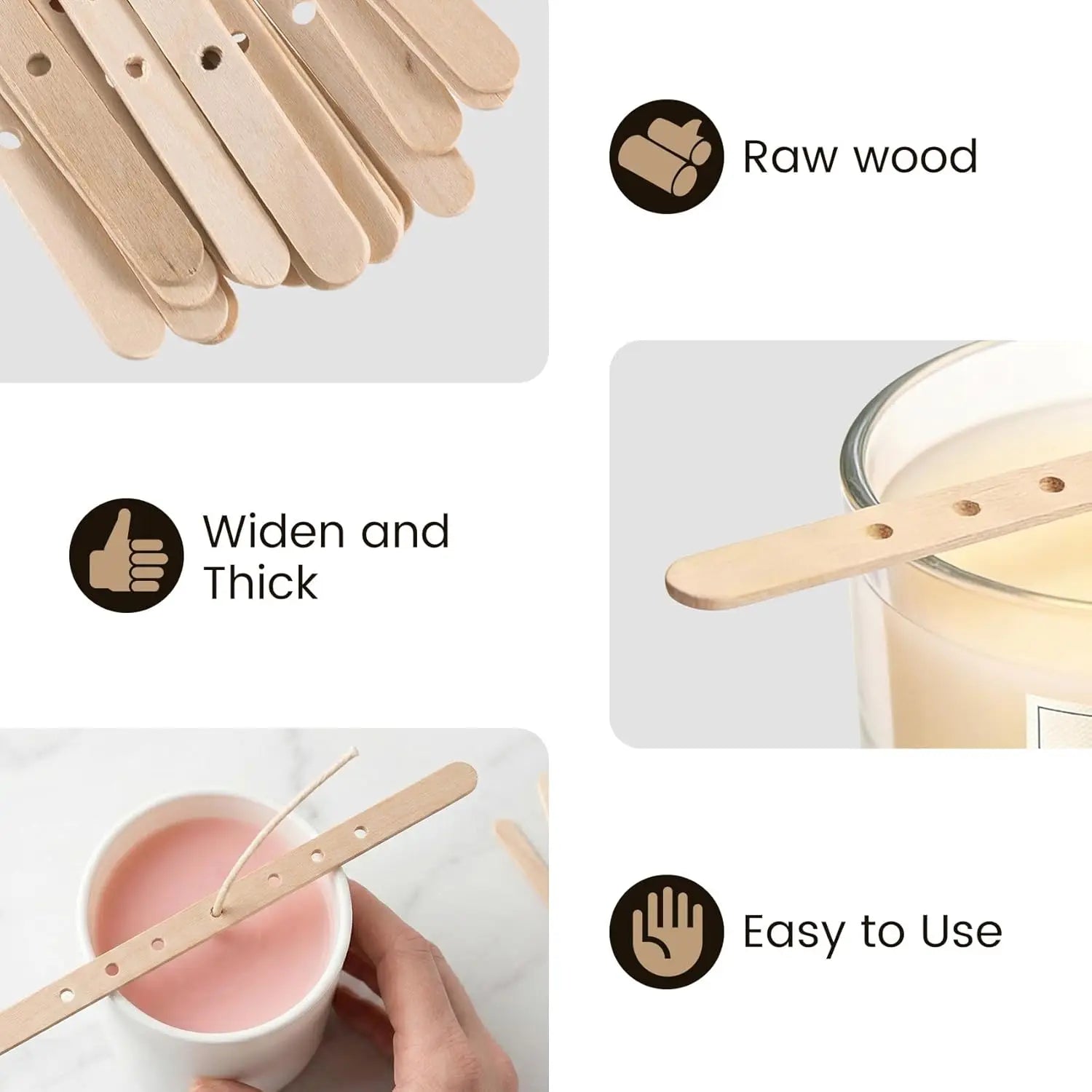 30/50pcs 7 Holes Wooden Candle Wick Holder for Candle Making Candle Wick Centering Devices, DIY Candle Making Tools Oasis Select