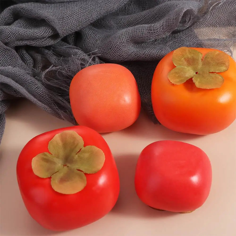 Food Model Mini Artificial Foam Persimmon Handicrafts Realistic Simulation Fruit Vegetable Funny Fake Persimmon Home Decorations Oasis Select