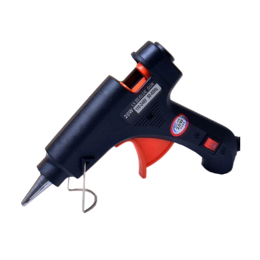 20W Mini Hot Melt Glue Gun EU Electric DIY Industrial Household Repair Tool with Thermo Heat Temperature Oasis Select black glue gun 20W EU