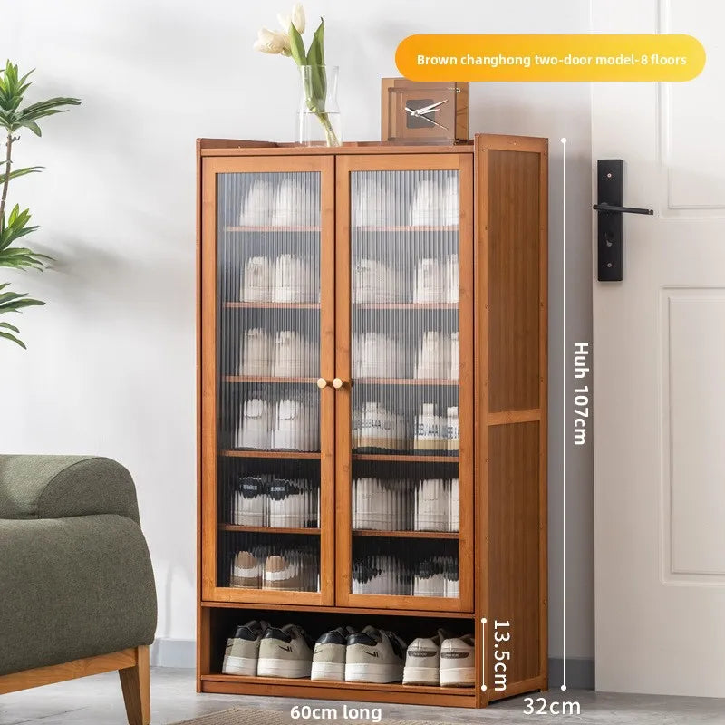 Household door shoe rack simple indoor rental house storage artifact economical multi-layer dust shoe cabinet new Oasis Select Double door 8th