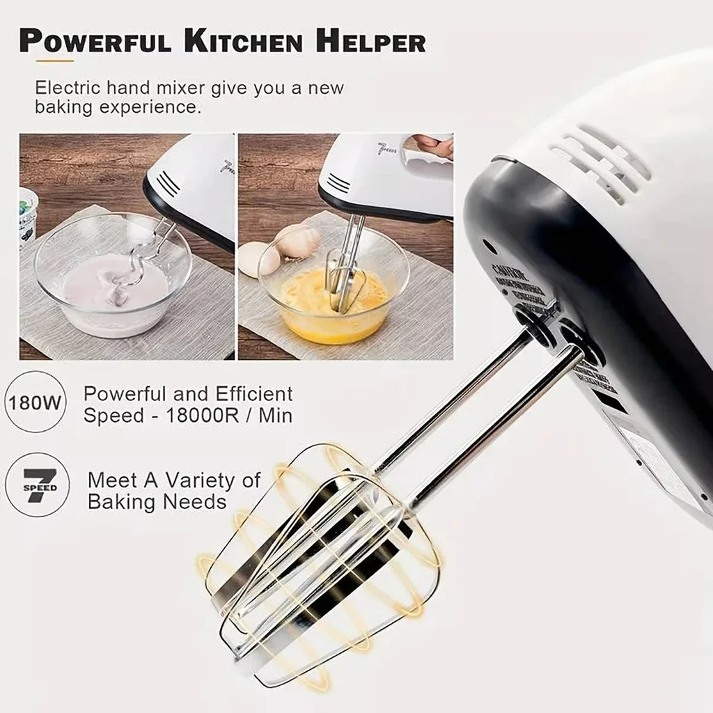 Handheld Electric Egg Beater 7-Speed Mini Automatic Mixer for Egg White And Cream with EU/US Plug Household Kitchen Tool Oasis Select