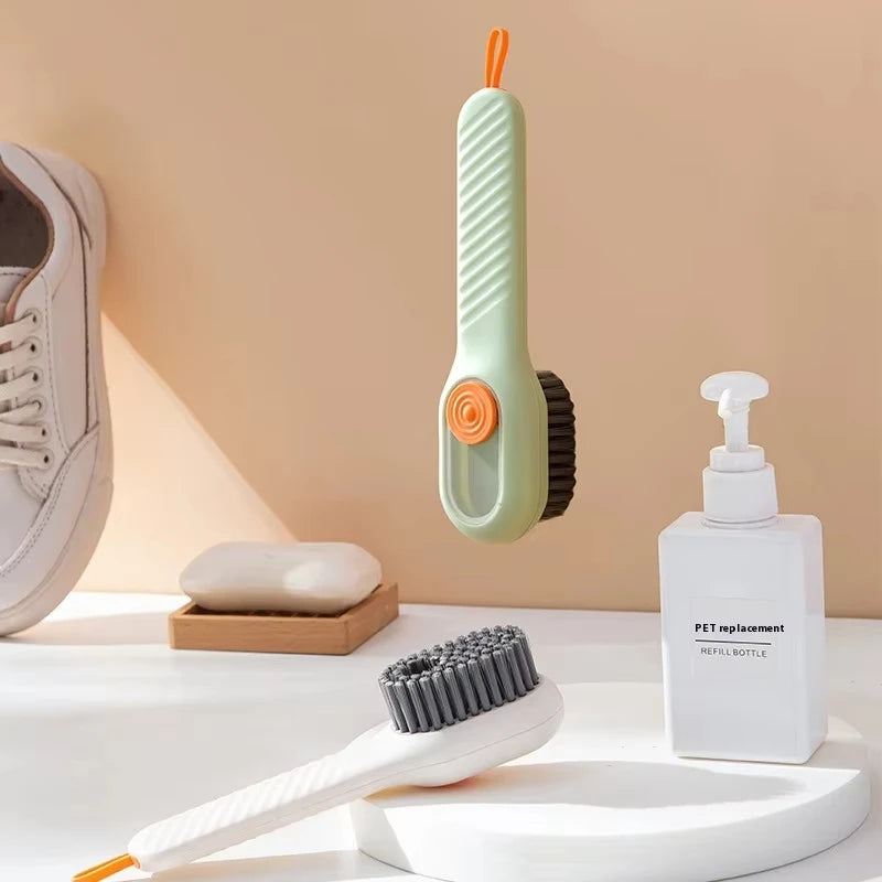 1/2pcs Shoes Brush Automatic Liquid Discharge Multifunction Press Out Shoes Cleaner Soft Bristles Clothes Brushes Cleaning Tool Oasis Select