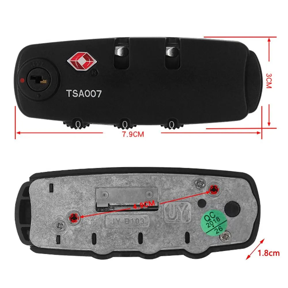 TSA 3 Digit Combination Lock Cabinet Locker Bag Lock Customs Password Lock Security Tool Suitcase Luggage Coded Lock Travel Oasis Select